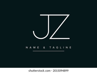 Letra alfabética inicial icono de logotipo JZ o ZJ