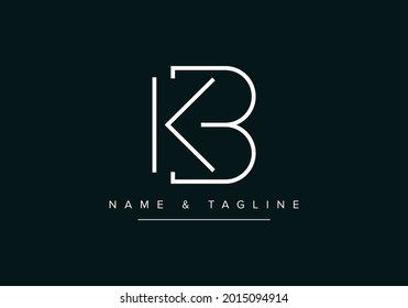 Initial Alphabet letter Logo icon KB or BK