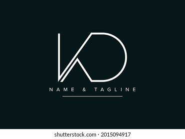 Initial Alphabet letter Logo icon KD or DK