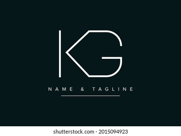 Letra alfabética inicial icono de logotipo KG o GK