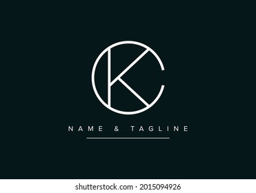 Letra alfabética inicial icono de logotipo CK o KC