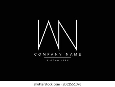 Initial Alphabet letter Logo icon WN