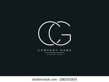 Initial Alphabet letter Logo icon CG or GC