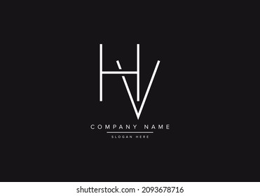 Initial alphabet letter monogram icon logo HV or VH