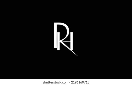  Initial alphabet letter monogram icon logo RH 