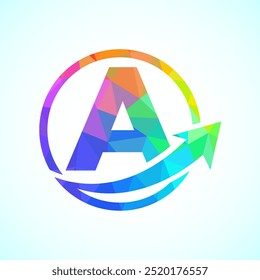 Initial alphabet A logo design incorporated with the arrow. Financial or success logo concept