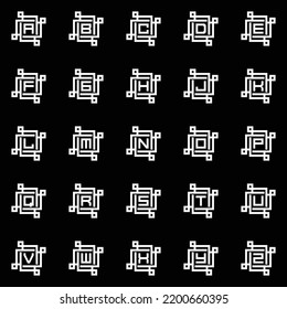 Ursprüngliche Alphabet-Mandala-Set Vektordesign-Vorlage