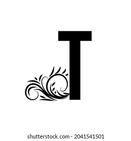 INITIAL ALPHABET WITH ORNAMENT BLACK FOR USE IN DESIGN