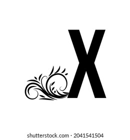 INITIAL ALPHABET WITH ORNAMENT BLACK FOR USE IN DESIGN