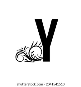 INITIAL ALPHABET WITH ORNAMENT BLACK FOR USE IN DESIGN