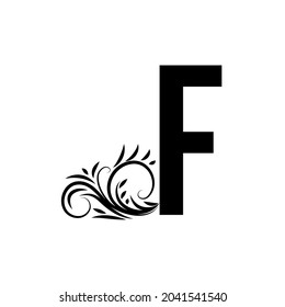 INITIAL ALPHABET WITH ORNAMENT BLACK FOR USE IN DESIGN