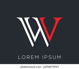 Plantilla inicial de diseño de logotipos 'W'
