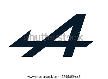 A initial alpine logo symbol emblem sticker stripe decal power hybrid sign modern isolated white background design graphic modern style template vector