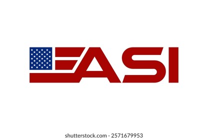 Initial with america flag logo design