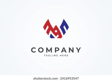 Initial A American wing logo. letter A forming wing design logo. flat design logo template element. vector illustration