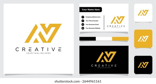 Initial AN, AV or N letter logo design vector