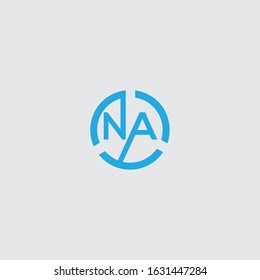 Initial AN, NA Logo icon monogram design. Vector graphic design template 