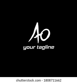 Initial AO handwriting logo template vector