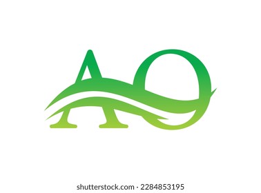 Initial AO Letter logo design, Vector design concept