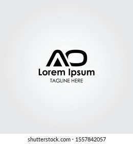 Initial AO Letter logo Vector design. Minimalist AO letter design. Simple AO font type logo.