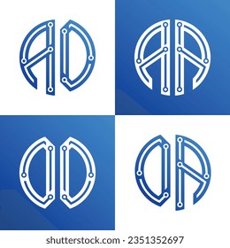 Initial AO OA Letter Logo Creative Typography Vector Template. Digital Abstract Letter Logo Design

