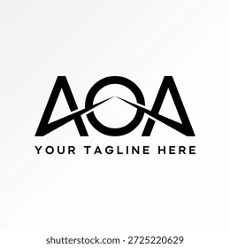 Initial AOA font on with cut fast strip element branding illusion automotive logo design graphic concept creative premium vector stock image top sell