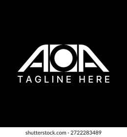 AOA inicial italic font on con elemento de espacio negativo royal strong branding logo diseño concepto gráfico creativo premium Vector stock Imagen top sell