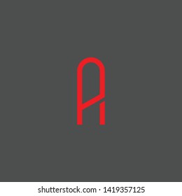 Initial AP AR A P R letter logo design in black background