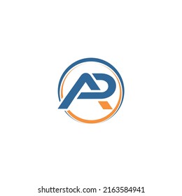 Initial AP circle logo design vector.