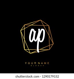 Initial AP handwriting logo vector