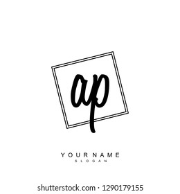 Initial AP handwriting logo vector