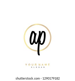 Initial AP handwriting logo vector