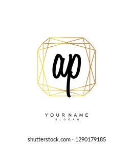 Initial AP handwriting logo vector