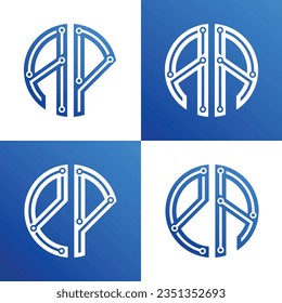 Initial AP PA Letter Logo Creative Typography Vector Template. Digital Abstract Letter Logo Design


