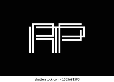 Initial AP PA modern monogram and elegant logo design, Professional Letters Vector Icon Logo on black background.
