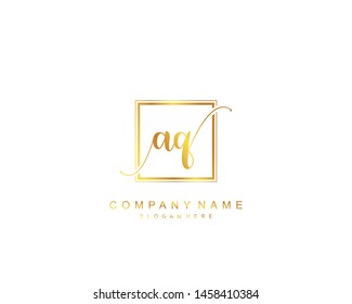 Initial AQ beauty monogram and elegant logo design, handwriting logo of initial signature, wedding, fashion, floral and botanical with creative template.