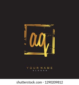 Initial AQ handwriting logo vector