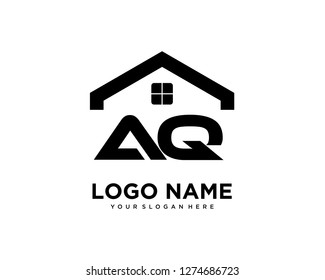 Initial AQ home logo vector.