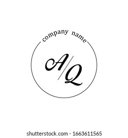 Initial AQ logo branding luxury design template 