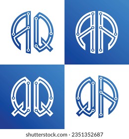 Initial AQ QA Letter Logo Creative Typography Vector Template. Digital Abstract Letter Logo Design