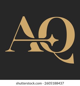 initial A,Q serif star monogram logo 
