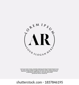 Initial AR beauty monogram and elegant logo design, handwriting logo of initial signature, wedding, fashion, floral and botanical with creative template.