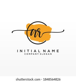 Initial AR beauty monogram and elegant logo design, handwriting logo of initial signature, wedding, fashion, floral and botanical with creative template.