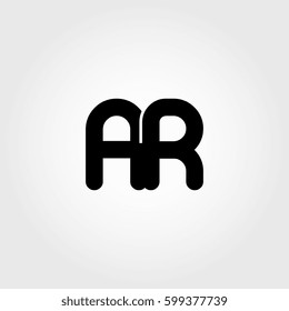 initial ar black business logo