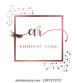 Initial AR calligraphy company eye and eyelash handwriting