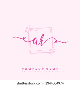 Initial AR handwriting logo