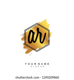 Initial AR handwriting logo vector