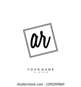 Initial AR handwriting logo vector