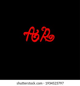 Initial AR handwritten monogram and elegant logo design