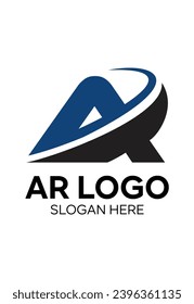  initial AR idea vector logo design